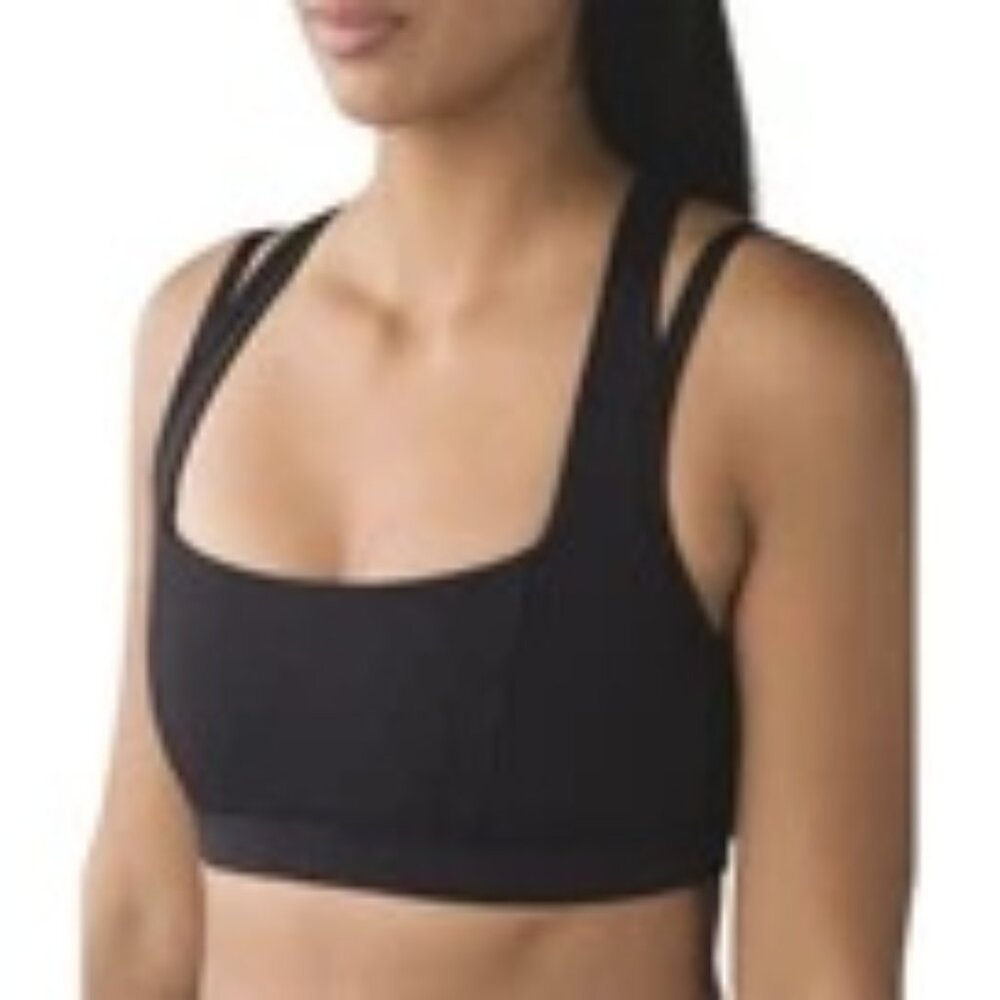 Lululemon Splendour Luxtreme Black Double Strap Sports Bra
